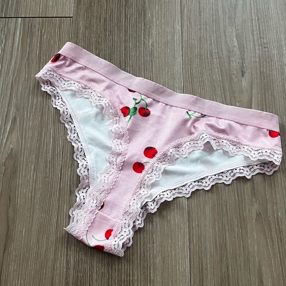 Cherry Thong Lace Silk Panty - Picture 4 of 4